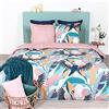 CÔTE DECO - Parure da letto 220 x 240 cm + 2 federe 63 x 63 cm, set copripiumino per 2 persone, colore: Rosa e Blu tropicale 100% cotone bio *