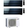 Mitsubishi CONDIZIONATORE MITSUBISHI KIRIGAMINE STYLE WI-FI MSZ-LN R-32 NERO DUAL SPLIT 9000+12000 BTU A+++ MXZ-2F42VF4