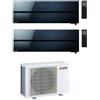 Mitsubishi CONDIZIONATORE MITSUBISHI KIRIGAMINE STYLE WI-FI MSZ-LN R-32 NERO DUAL SPLIT 9000+9000 BTU A+++ MXZ-2F53VF4