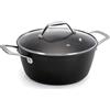 BARAZZONI SPA CASSERUOLA CON COPERCHIO 24CM BLACK TITAN