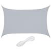 Relaxdays Tenda a Vela Rettangolare, 2 x 3 m, Idrorepellente, Corde di Supporto, Terrazza Ombra Giardino, Grigio Chiaro, Acciaio Inox