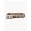 Westwing Collection Divano componibile 4 posti in teddy-bouclé con poggiapiedi (sinistra/destra) Tayla - Marrone