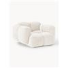 Westwing Collection Poltrona lounge in teddy-bouclé Tayla - Bianco