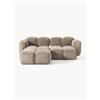 Westwing Collection Divano componibile 2 posti in teddy-bouclé con poggiapiedi (sinistra/destra) Tayla -