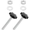 QUARKZMAN 2pz Pomelli Stella M8 x 60mm, Manopola Serraggio Plastica Forma Esagonale, Vite Ricambio, Maniglia per Manopola Rondella Dado per Macchinari Sostituzione Base Ombrello