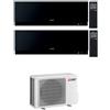 Mitsubishi CONDIZIONATORE MITSUBISHI DUAL SPLIT KIRIGAMINE ZEN MSZ-EF NERO 7000+18000 BTU WIFI INVERTER MXZ-2F53VF4 A+++
