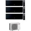 Mitsubishi CONDIZIONATORE MITSUBISHI TRIAL SPLIT KIRIGAMINE ZEN MSZ-EF NERO 7000+7000+18000 BTU WIFI INVERTER MXZ-3F68VF4 A++