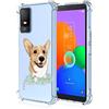 SEAHAI Cover per TCL 403, Custodia Protettiva Ultra Sottile ed Elegante in Silicone TPU Trasparente, Bello Modelli Colorful Cover Antiurto Case - Cucciolo Giallo