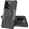 SEAHAI Cover per Xiaomi Redmi Note 12 PRO+ Plus 5G, Antiurto Protezione Silicone con Supporto Pieghevole Nascosto Kickstand Rugged Custodia Case - Nero