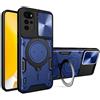 SEAHAI Cover per Motorola Moto G22 / Moto E32 / Moto E32S, [Militare Anti-Caduta] Silicone Ultra Sottile Stile Fresco Custodia, con Metallo Magnetico Supporto e Protezione Fotocamera - Blu