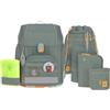 Lässig Set di borse per la scuola da 7 pezzi per bambini/School Set Boxy Unique Letters green