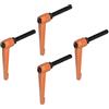QUARKZMAN 4pz Regolabile Serraggio Leva Maniglie M10 x 50mm Maschio Filettatura Bullone Manopole Girevole Vite blockggio Rapido Rilascio Cricchetto Pulsante Maniglia, Arancione