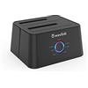 WAVLINK Dual Bay SATA a USB3.0 disco rigido esterno HDD Docking Station per 2,5 o 3,5 pollici hdd, SSD con dischi rigidi fotocopiatrice/cloni della funzione di nero