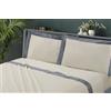 Riad Arredo Set Completo Lenzuola Matrimoniale 100% Cotone Minimal Con Balza in Raso - Completo Letto Tinta Unita Morbido Puro Cotone Elegante (Grigio)