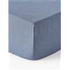 Westwing Collection Lenzuolo con angoli boxspring in lino lavato Airy - Blu