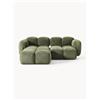 Westwing Collection Divano componibile 2 posti in teddy-bouclé con poggiapiedi (sinistra/destra) Tayla -