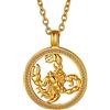 FindChic Oroscopo Constellation Star Sign Collana Astrologia Gioielli Regalo per Donna Uomo Collana con Ciondolo Segno Zodiacale Tondo Inciso