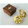 Vintage Marittimo Ottone Massiccio Bussola Sundial Nautico Marino Con Legno Box
