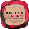L'Oréal Paris Fondotinta in Polvere Fresh Wear 24H, Formula A Lunga Tenuta, Alta Coprenza Matte e Pelle Opacizzata, Leggero sulla Pelle, Infaillible, Tonalità: 130 Beige Peau/True Beige, 9g