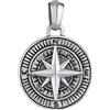 Kuzzoi Ciondolo a bussola in argento (30 mm) per catene, in argento sterling 925 massiccio per collane, accessori rosa dei venti di alta qualità ed esclusivo (nero, argento ossidato) per uomini