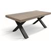 Tavolo allungabile AMALFI in legno effetto olmo perla e gambe a X antracite, allungabile 160×90 cm - 240×90 cm