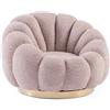 Poltrona girevole FLOREL in tessuto effetto rosa antico