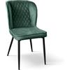 Set di 4 sedie SOHO effetto velluto verdi
