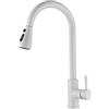 EGSO Rubinetto Lavello Cucina, Rubinetto Cucina bianco, Miscelatore Cucina con Doccetta Estraibile, Miscelatore lavello cucina Monocomando Girevole 360° ad Alta Pressione, ‎Acciaio inossidabile