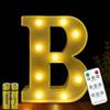 HONPHIER® Lettere lampada a forma di lettera con telecomando, lampada a LED, illuminazione lettera, luce notturna, decorazione per compleanno, festa, matrimonio (B)