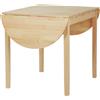 HOMCOM Tavolo Allungabile a Ribalta per 4-6 Persone in Legno di Pino, 140x70x75 cm, color Legno
