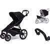 Thule Passeggino urbano Thule Urban Glide 4-wheel Black + Barra di sicurezza + Protezione antipioggia