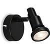BRILONER- Lampada da parete a LED bagno, regolabile, Lampada da parete a LED bagno, IP44, colore luce bianca calda, GU10, nero, 80x106 (DxH)