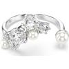 SWAROVSKI ANELLO APERTO CONSTELLA, CRYSTAL PEARL, BIANCO, PLACCATO RODIO 58