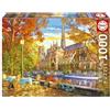 Educa - Puzzle 1000 pezzi Autunno a Notre Dame | Puzzle città e stagioni | Misura 68x48 cm | Include colla Fix | Per adulti 14+ (19936)