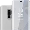 Cadorabo Custodia Libro compatibile con Samsung Galaxy S9 PLUS in AGATA ARGENTO - Clear View Mirror - Ultra Sottile Custodia con Funzione di Supporto Protezione a 360 Gradi Stile Pieghevole