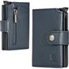BODEGA Porta Carte Di Credito Schermato Blu, Portafoglio Uomo Slim In Pelle, Portatessere Uomo Tascabile Con Sistema Anticlonaggio, Portafoglio Piccolo Con Portamonete, Rfid Protection Resistente