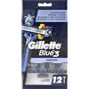 Gillette Blue 3 Smooth Rasoi usa e getta, 12 unità (confezione da 1)