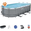 Bestway Piscina Ovale Power Steel Pro Max (549x274x122cm) con Pompa a Filtro Art. 56710 - Power Steel Frame Ovale (549x274x122cm)