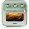 Ariete 4632 Friggitrice ad aria e forno Vintage, 1400W, 2in1, Capacità 16L, Accessori inclusi, Timer 60 minuti, Doppio vetro, Verde