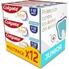 Colgate Total Junior dentifricio per bambini, confezione da 12 pezzi x 50 ml, protezione completa, dentale contenente fluoro, protezione anticarie, ingredienti antibatterici, prodotto riciclabile