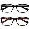 The Reading Glasses Company Nero E Marrone Tartaruga Lettori Valore 2 Pacco Grande Uomo Rr83-12 +2,50 - 58 Gr