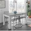 Dmora - Tavolo allungabile Midland, Consolle estensibile per sala da pranzo, Tavolo apribile da cucina con prolunga, 140/190x90h78 cm, Cemento e Bianco