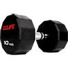 CCLIFE REDFORCE Set 1/2 PZ Manubri Pesi 10-30KG dodecagonali gommati