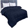 Utopia Bedding Invernale Piumone, Piumino matrimoniale, Piumino Letto matrimoniale, Trapunta matrimoniale 100% Microfibra in Fibra Cava (Blu Navy, 230 x 220 cm-350 GSM)