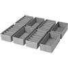 DIMJ 8 Pezzi Organizer Cassetti Armadio- Organizer per Cassetti Organizzatore Armadio Scatola Pieghevole Salvaspazio per Biancheria Intima, Mutande, Calzini, Cravatte (Grigio Chiaro)
