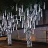 LEEMASING 192 luci LED solari meteorite doccia pioggia albero stringa luce giardino festa all'aperto per festa di nozze Natale decorazione albero partito giardino luce stringa (bianco freddo)