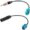 Qneneam 2 Cable Fakra Z a Spinotto DIN, Fakra Z Maschio a DIN Presa Adattatore Antenna Autoradio Cavo Prolunga da Maschio e Femmina per DAB FM AM Stereo Radio HD Compatibile con Auto e Unità Multimediali