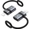 MoKo Adattatore da USB C a Lightning con Ricarica Veloce PD 36W, Adattatore da USB-C Femmina a Lightning Maschio per iPhone 14/13/12/11/iPad/iPod/AirPods, non per audio/OTG, Grigio
