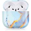 Newseego Custodia Rigida per Auricolari in PC Compatibile con AirPods 4 Generazione 2024 Design con Stampa a Marmi e Corpo Intero Antiurto e Antigraffio Cover Protettiva per AirPods 4a Gen-Blu