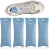 Marjoramy 4 Pcs Deodorante Per Scarpe,Sacchetti Di Bambù Per La Purificazione Dell'aria,Carbone Di Bambù Attivo Antiodore Per Scarpe 4 X 75g,Per Da Ginnastica Elimina I Cattivi Odori (Verde)